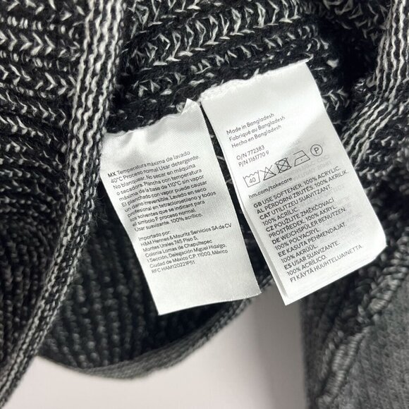 H&M Loose Fit Knit Sweater Black Melange Fall Size Small - Picture 6 of 6